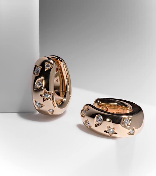 Iconica 18kt rose gold earrings with diamonds