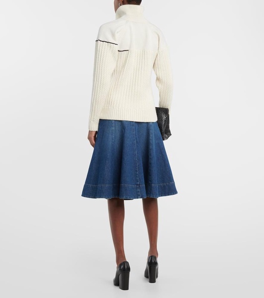 Double-collar wool sweater