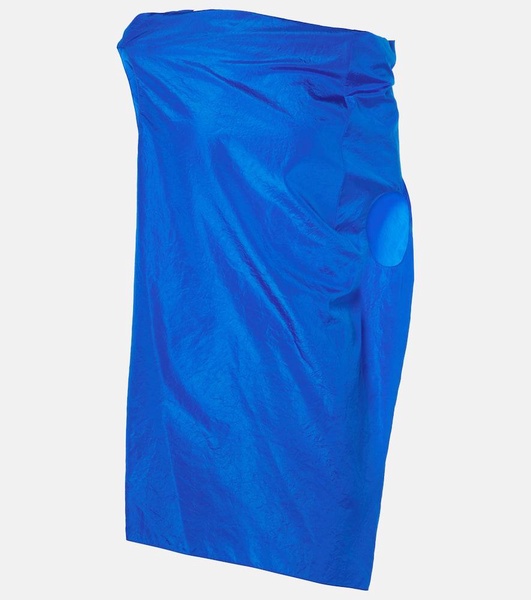 Aria draped silk taffeta top