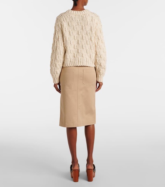 Wool, silk, and cashmere sweater