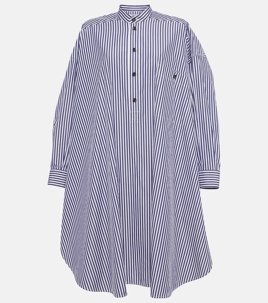 Striped cotton poplin shirt dress