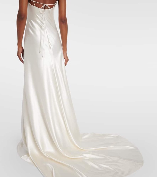 Bridal Kaia wool and silk satin gown