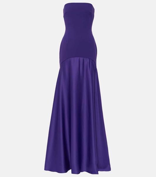 Alessandra off-shoulder satin gown