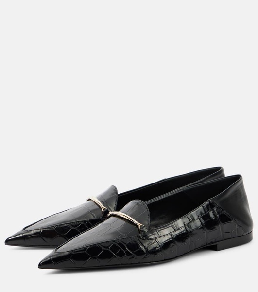 Morsetto croc-effect leather loafers