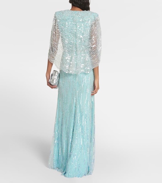 Coralia caped embellished gown