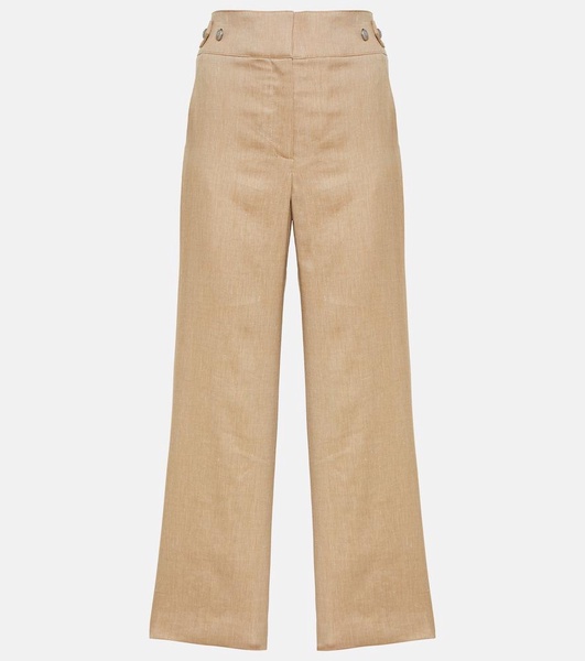 Aubrie linen-blend cropped pants