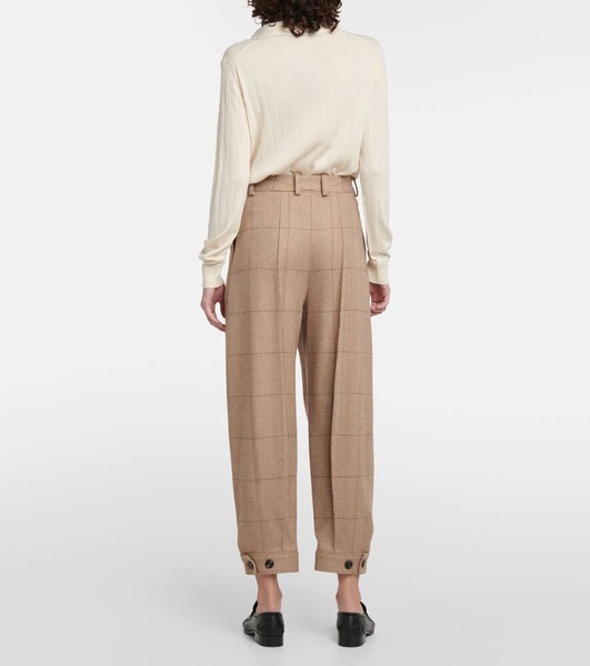 Aniston high-rise tapered cashmere pants