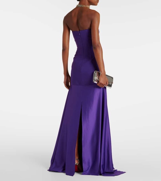 Alessandra off-shoulder satin gown