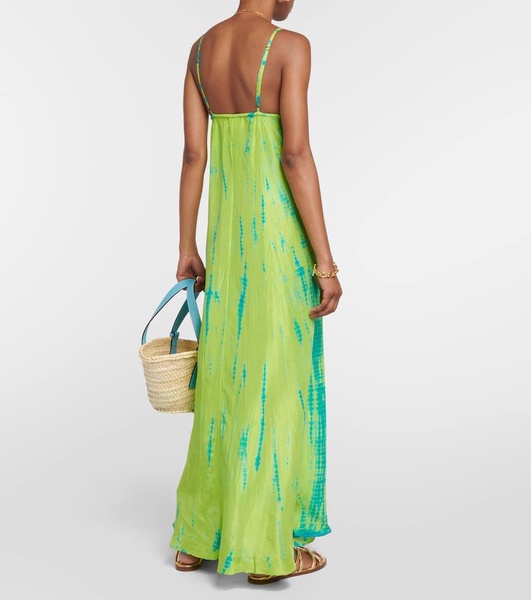 Tie-dyed silk maxi dress