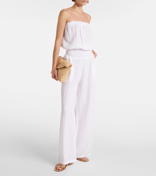 Naomi strapless cotton jumpsuit