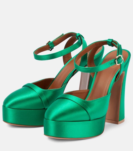 Mora satin platform pumps