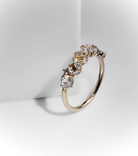 Amalfi 14kt gold ring with diamonds and topaz