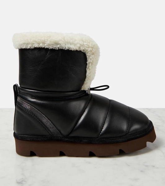 Shearling-lined leather boots