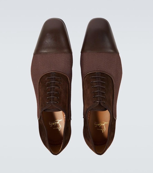 Greggo leather-trimmed suede Oxford shoes