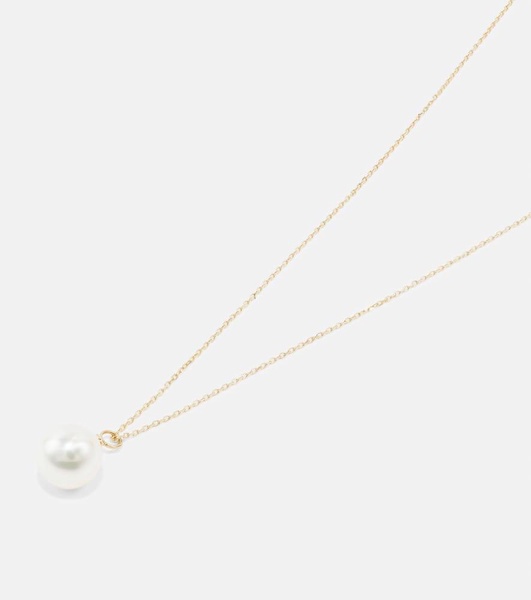 Dot 14kt gold necklace with diamond and pearl