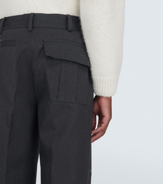 Wool straight pants