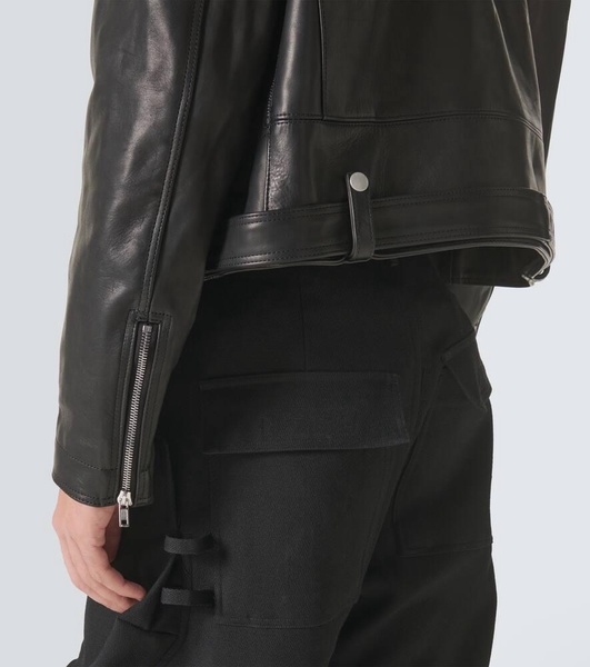 Cropped leather jacket