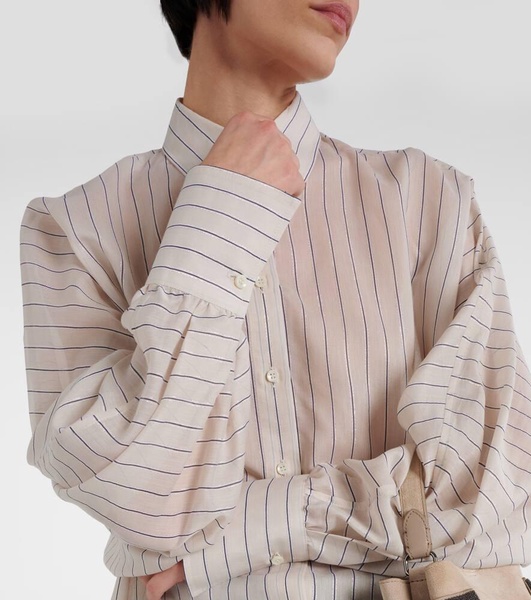 Cotton-blend lamé shirt