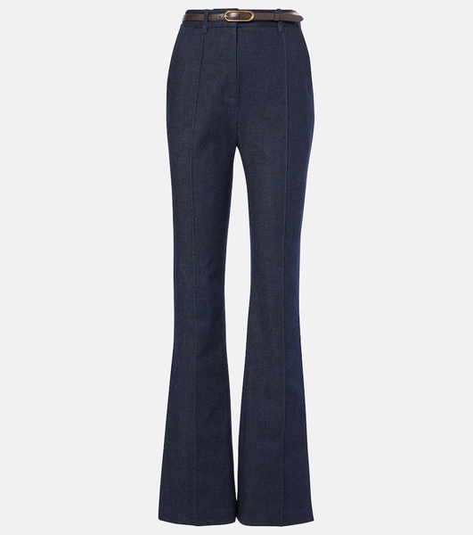 Gracie belted high-rise bootcut jeans