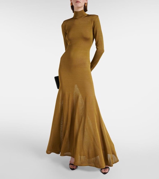 Turtleneck jersey gown