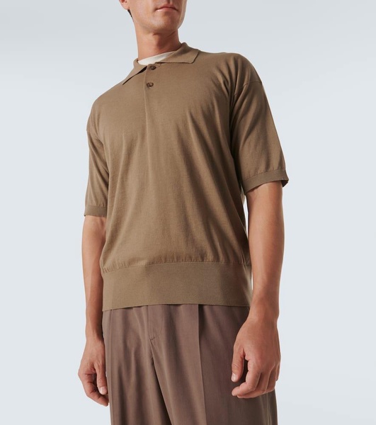 Tiago cotton and cashmere polo shirt