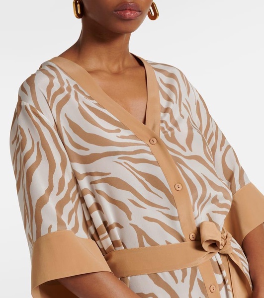 Ostenda zebra-print silk wrap dress