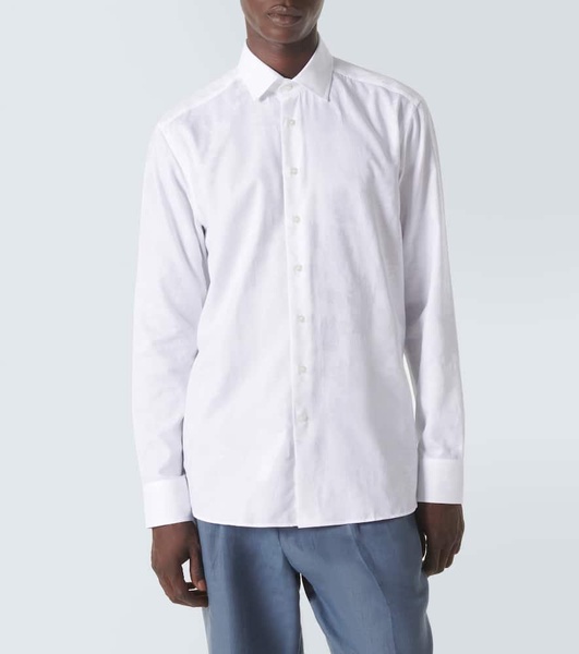 Paisley jacquard cotton shirt