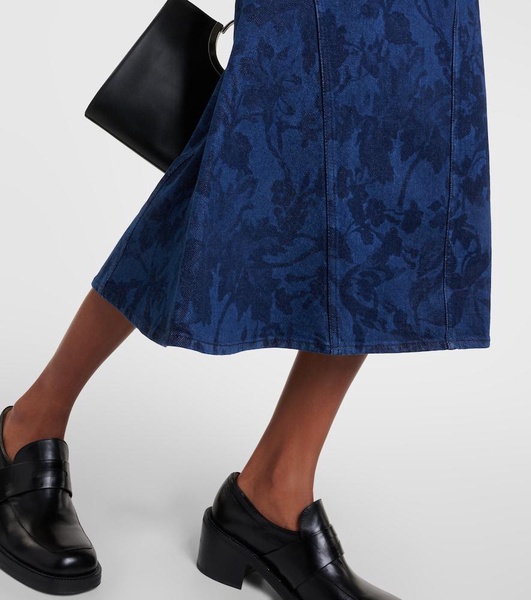 Denim midi skirt