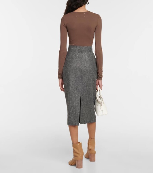 Wool midi skirt