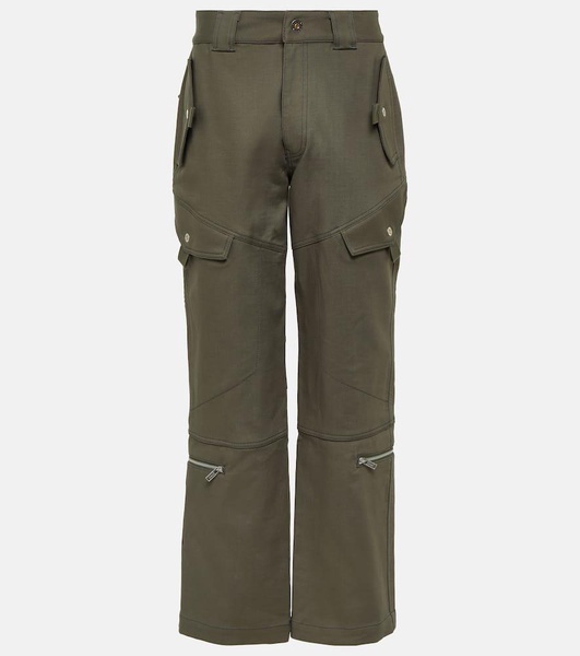 Mid-rise cotton twill cargo pants