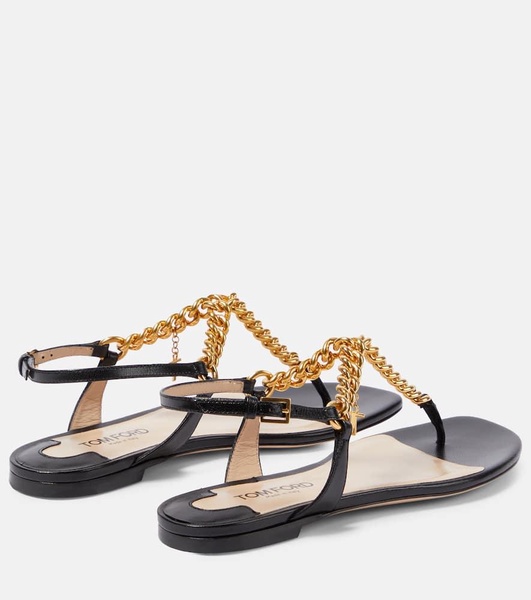 Zenith embellished leather thong sandals