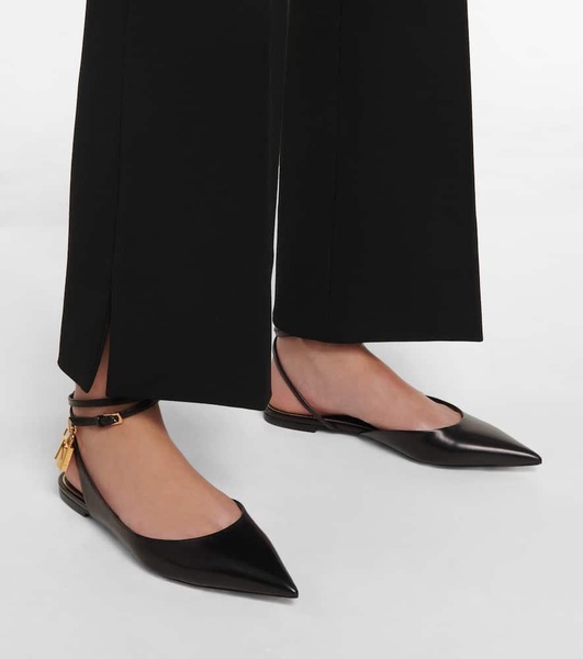 Padlock leather slingback flats