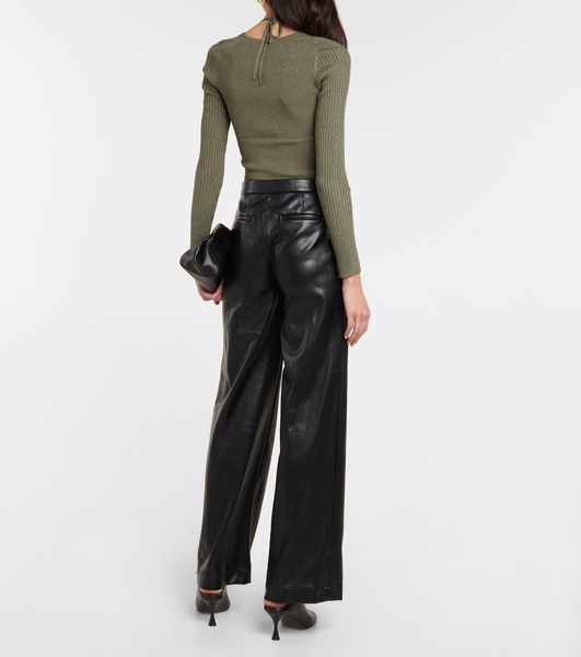 Lynda wide-leg faux leather pants