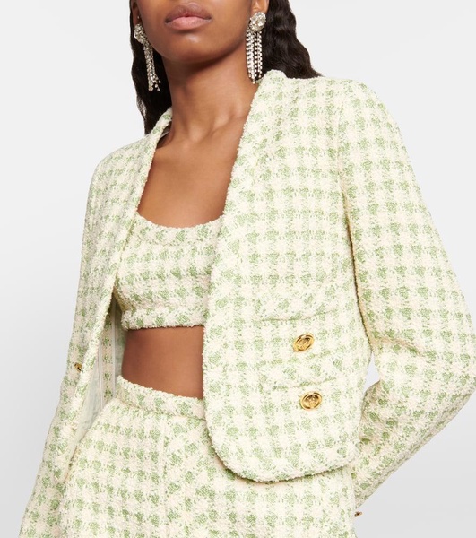 Checked tweed cropped jacket