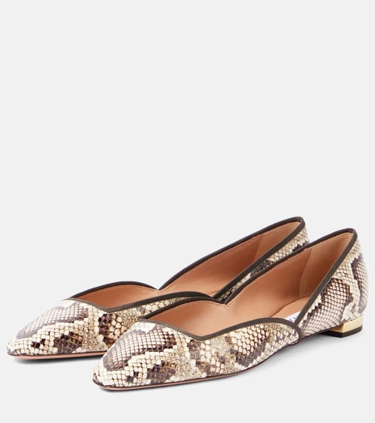 Maya Flay snake-effect leather ballet flats