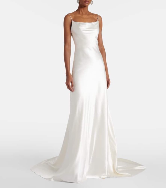 Bridal Kaia wool and silk satin gown