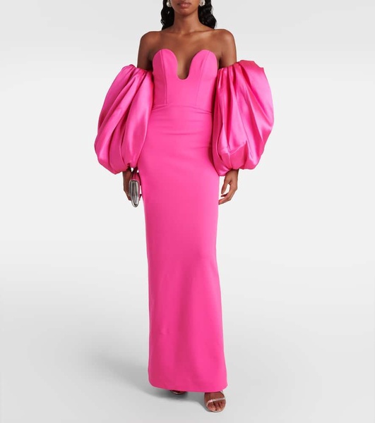 Karina satin-trimmed maxi dress