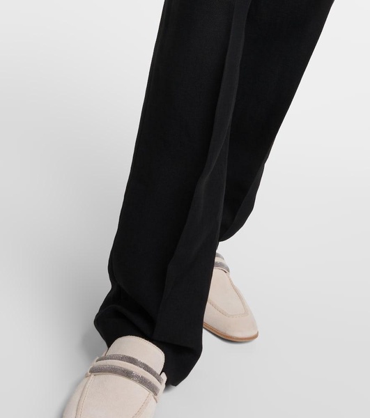 Twill straight pants