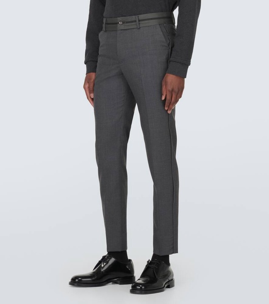 Wool slim pants