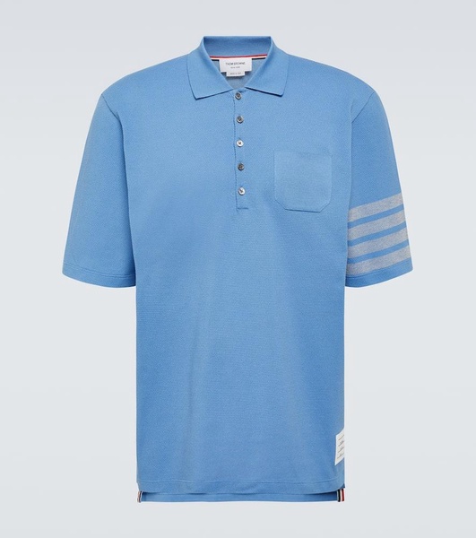 4-Bar cotton piqué polo shirt