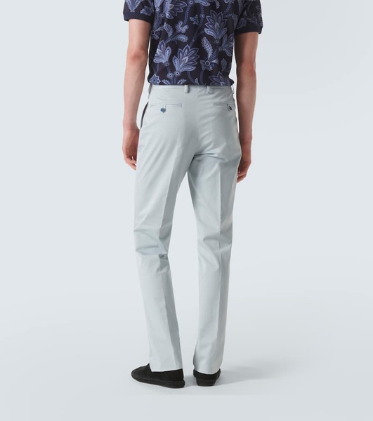 Embroidered paisley cotton jacquard chinos