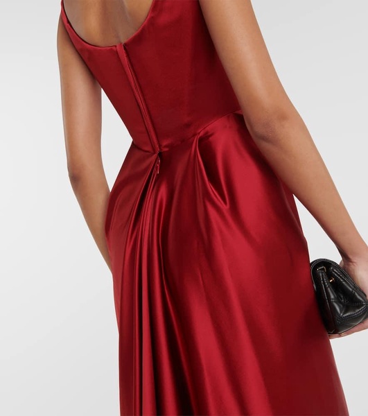 Draped satin gown