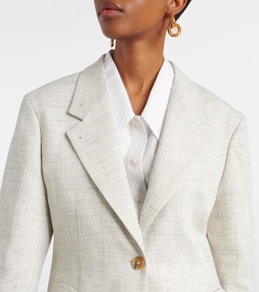 Laluna Daisy linen and silk-blend blazer