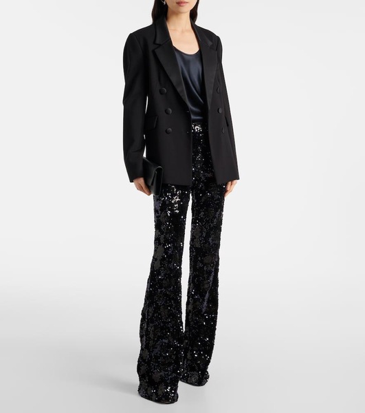 Sequin high-rise flare pants