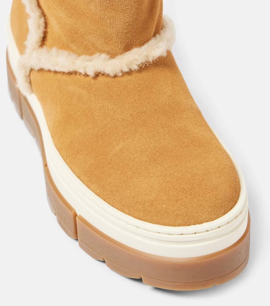 Shearling-lined suede ankle boots