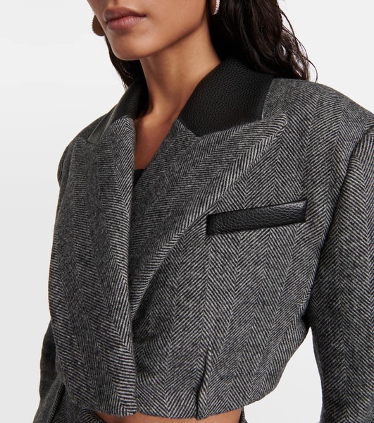 Clare cropped wool-blend blazer 