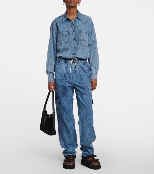 Viamao straight cotton chambray pants