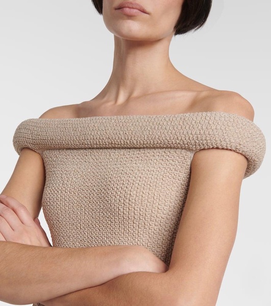 Knitted off-shoulder top