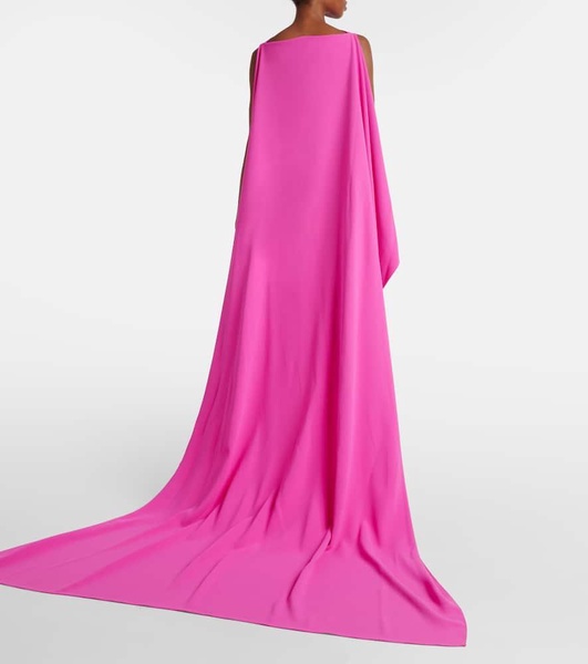 Kaila caped crêpe gown