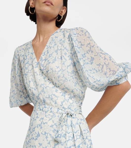 Floral georgette wrap dress